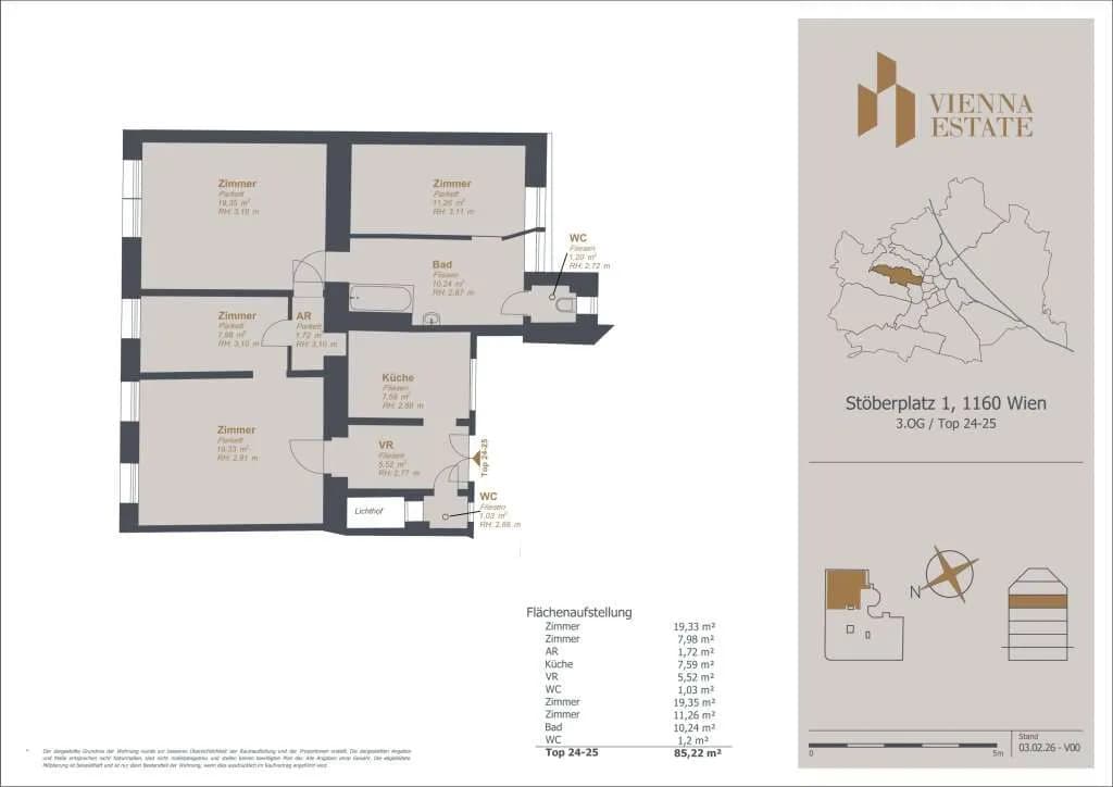 4-Zimmer-Wohnung kaufen in Wien – 85,22 m², € 362.000 – Bild 11 von 11