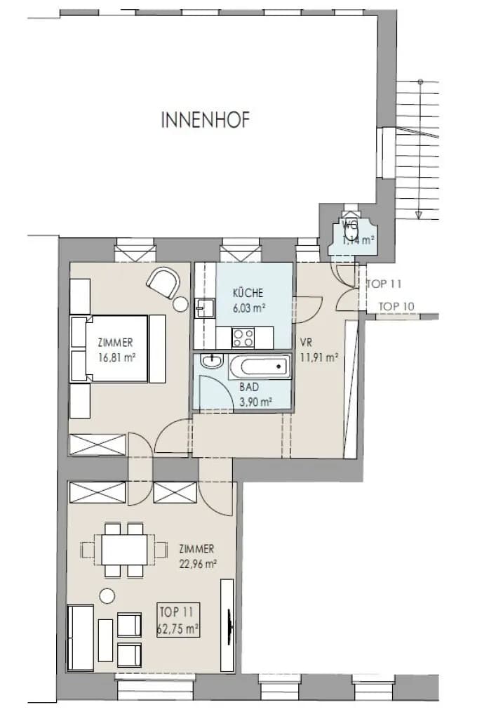 2-Zimmer-Wohnung kaufen in Wien – 62,75 m², € 495.000 – Bild 13 von 13