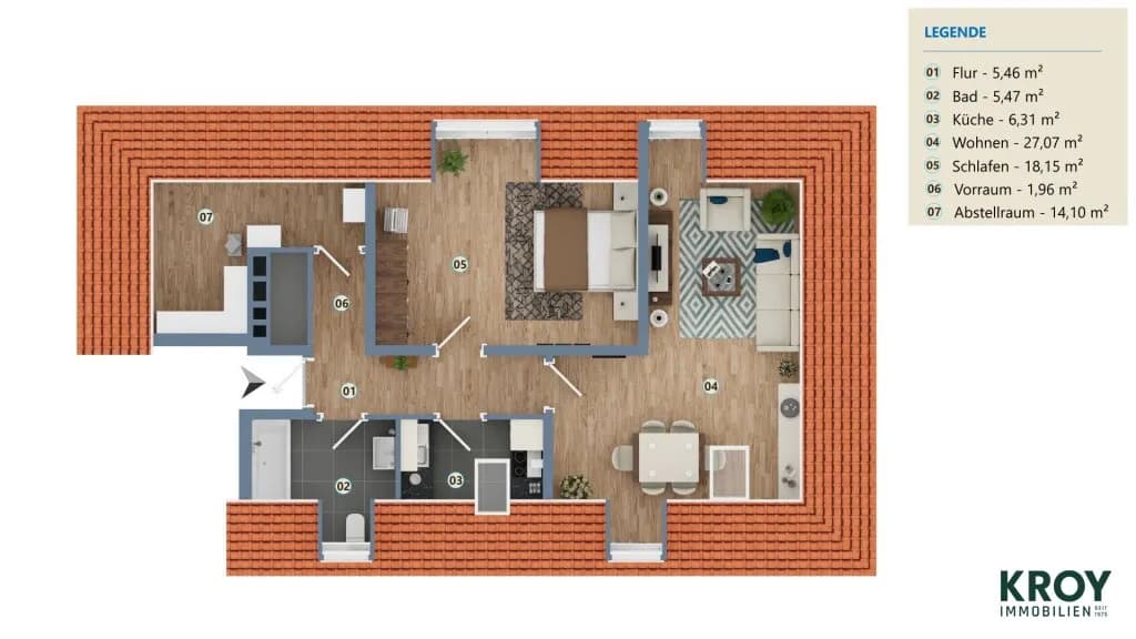 2-Zimmer-Wohnung kaufen in Salzburg Stadt – 57,21 m², € 250.000 – Bild 16 von 16