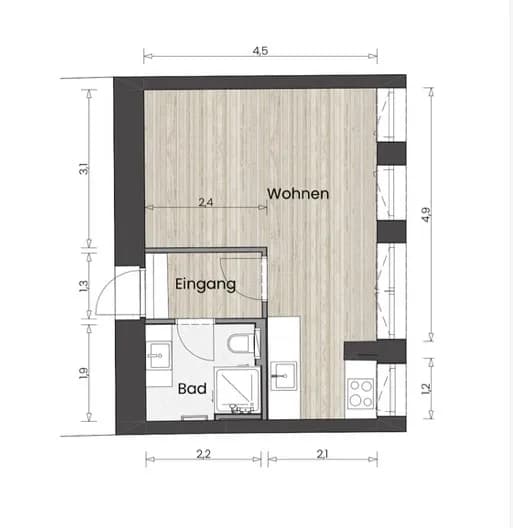 1-Zimmer-Wohnung mieten in Linz – 29 m², € 590 – Bild 6 von 8