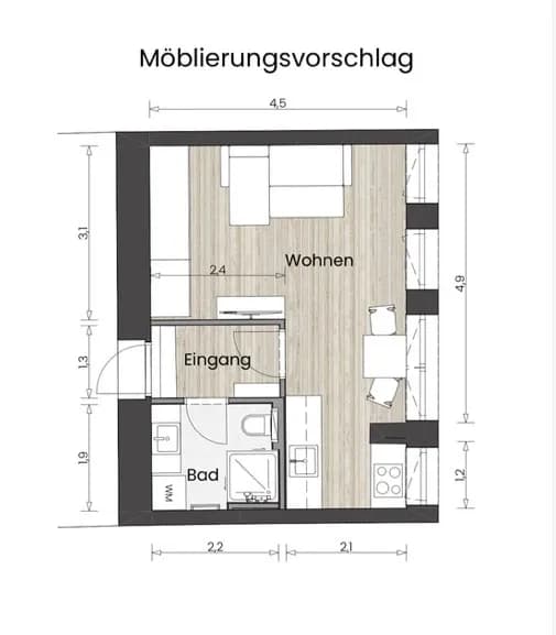 1-Zimmer-Wohnung mieten in Linz – 29 m², € 590 – Bild 7 von 8