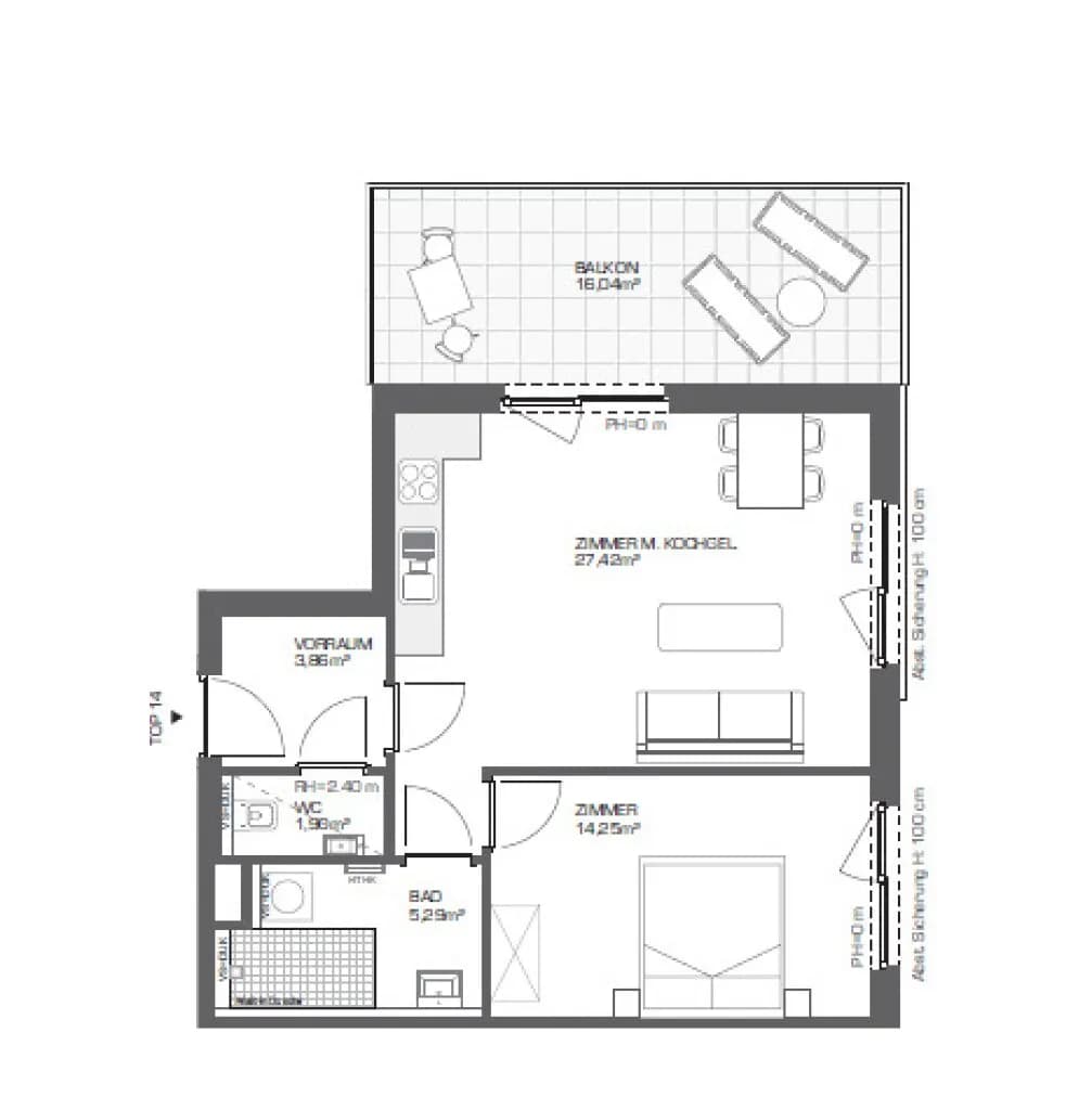 2-Zimmer-Wohnung kaufen in Wien – 53 m², € 386.100 – Bild 11 von 12