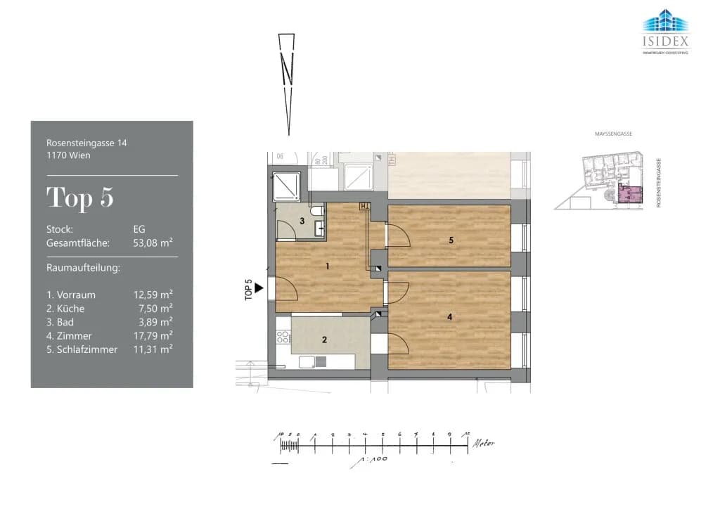 3-Zimmer-Gewerbeimmobilie kaufen in Wien – 53 m², € 149.000 – Bild 5 von 5