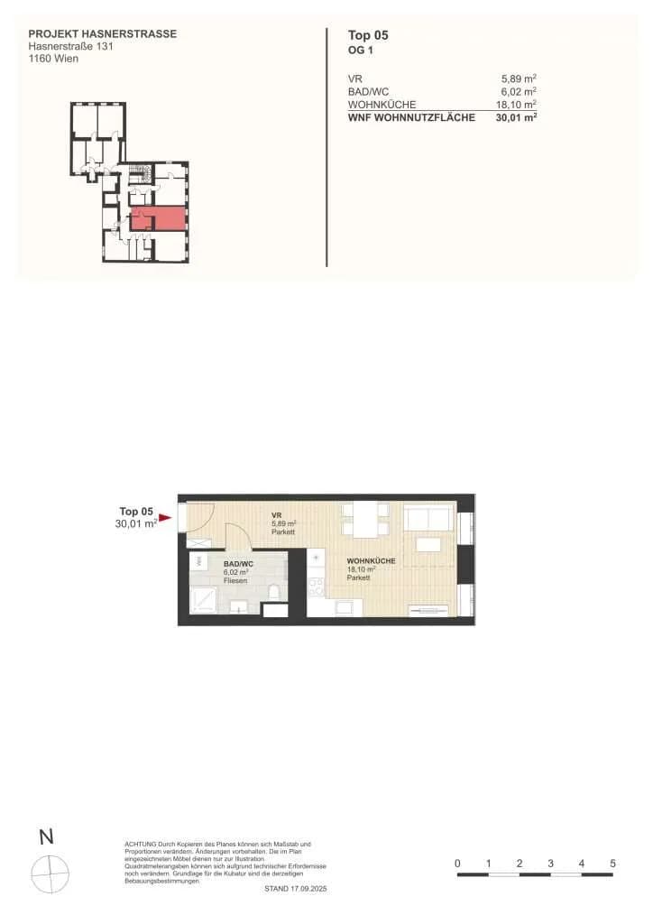 1-Zimmer-Wohnung kaufen in Wien – 29,77 m², € 255.998 – Bild 4 von 5