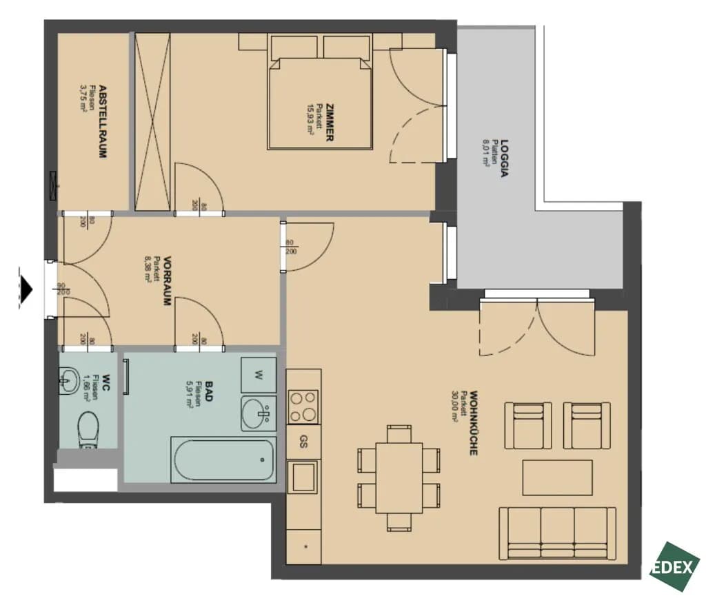 2-Zimmer-Wohnung mieten in Wien – 73,64 m², € 1.399 – Bild 20 von 20