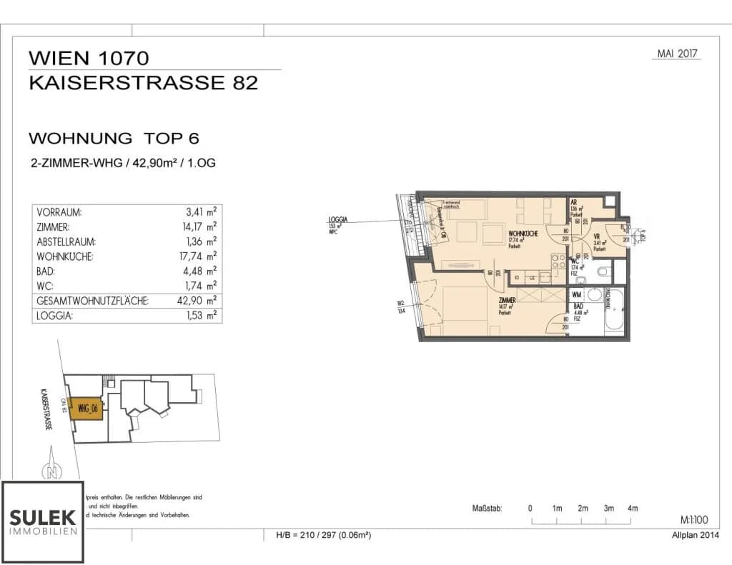 2-Zimmer-Wohnung mieten in Wien – 42,9 m², € 999 – Bild 25 von 25