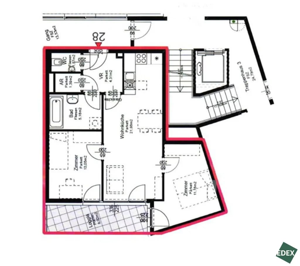3-Zimmer-Wohnung mieten in Wien – 64 m², € 1.199 – Bild 15 von 15