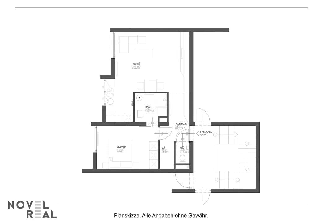 2-Zimmer-Wohnung kaufen in Wien – 47,65 m², € 385.000 – Bild 6 von 6