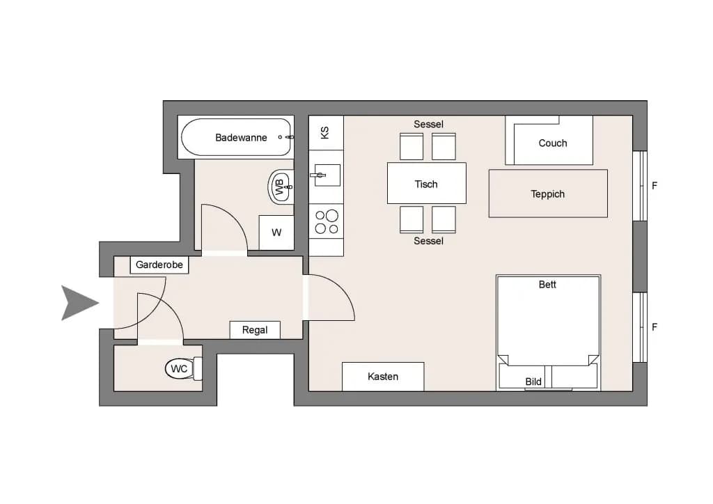 1-Zimmer-Wohnung mieten in Wien – 29 m², € 940 – Bild 9 von 9