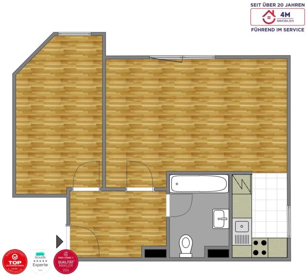 2-Zimmer-Wohnung mieten in Mödling – 50 m², € 854 – Bild 8 von 8