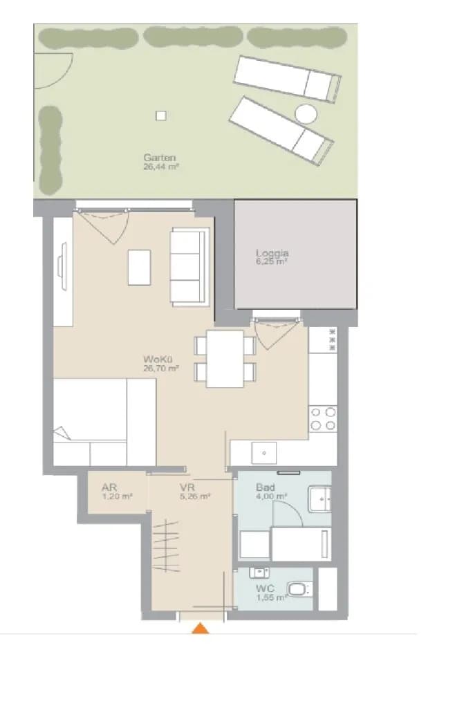 Wohnung mieten in Wien – 45 m², € 896