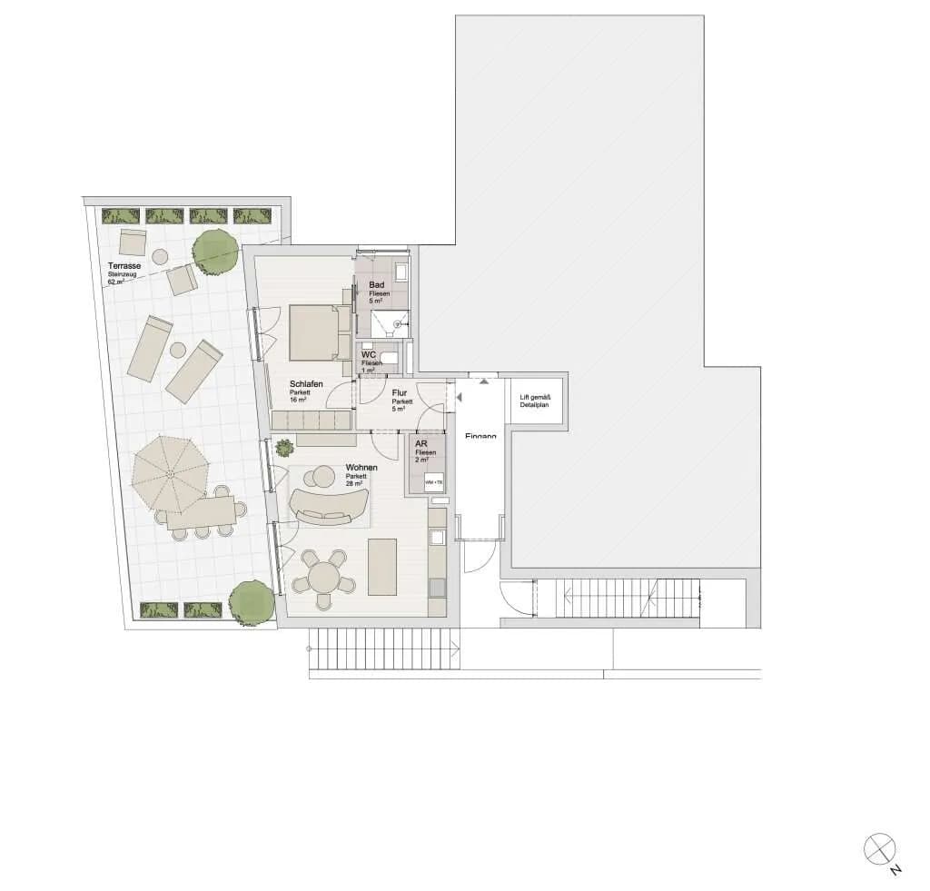 2-Zimmer-Wohnung kaufen in Salzburg Stadt – 57,42 m², € 988.000 – Bild 3 von 3