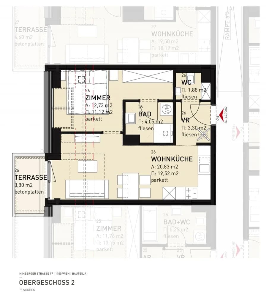 2-Zimmer-Wohnung mieten in Wien – 42,79 m², € 749 – Bild 10 von 10