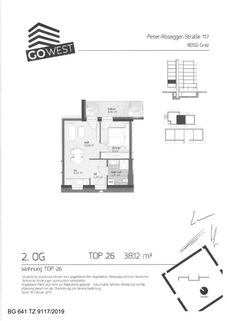 2-Zimmer-Wohnung mieten in Graz – 37,85 m², € 675 – Bild 12 von 12