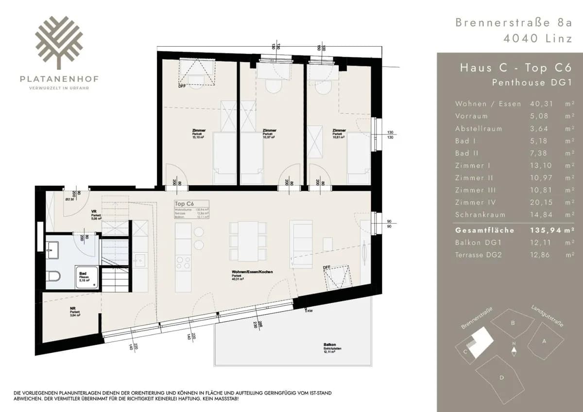 5-Zimmer-Wohnung kaufen in Linz – 135,94 m², € 947.000 – Bild 22 von 23