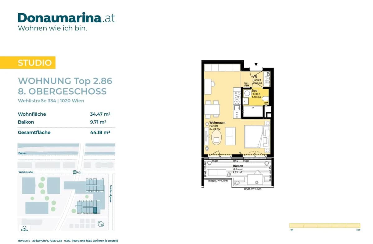 1-Zimmer-Wohnung mieten in Wien – 34,47 m², € 995 – Bild 9 von 9
