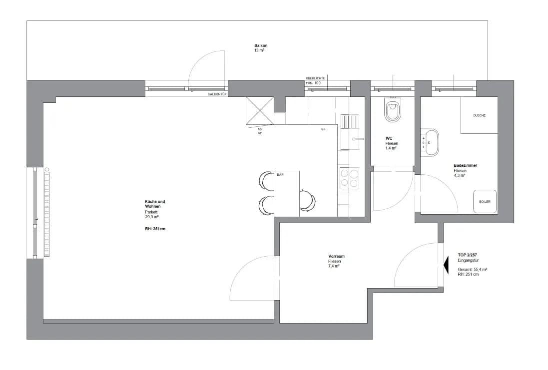 1-Zimmer-Wohnung mieten in Graz – 43 m², € 635 – Bild 1 von 16
