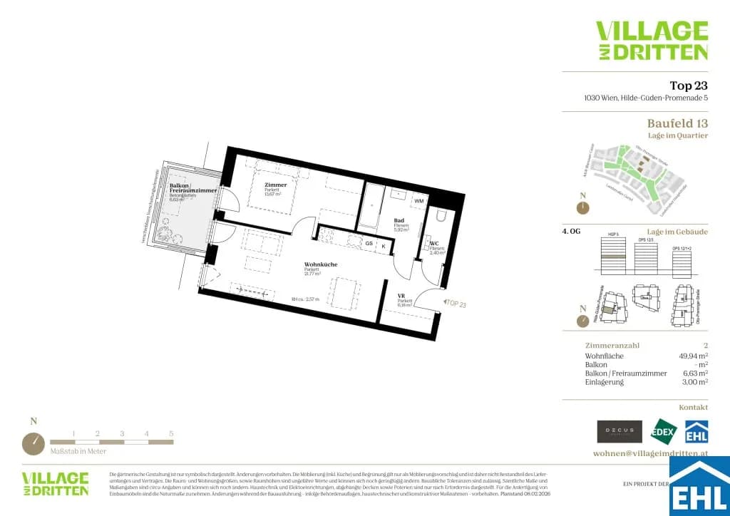 Immobilie kaufen in Wien – 49,94 m², € 382.000 – Bild 3 von 3