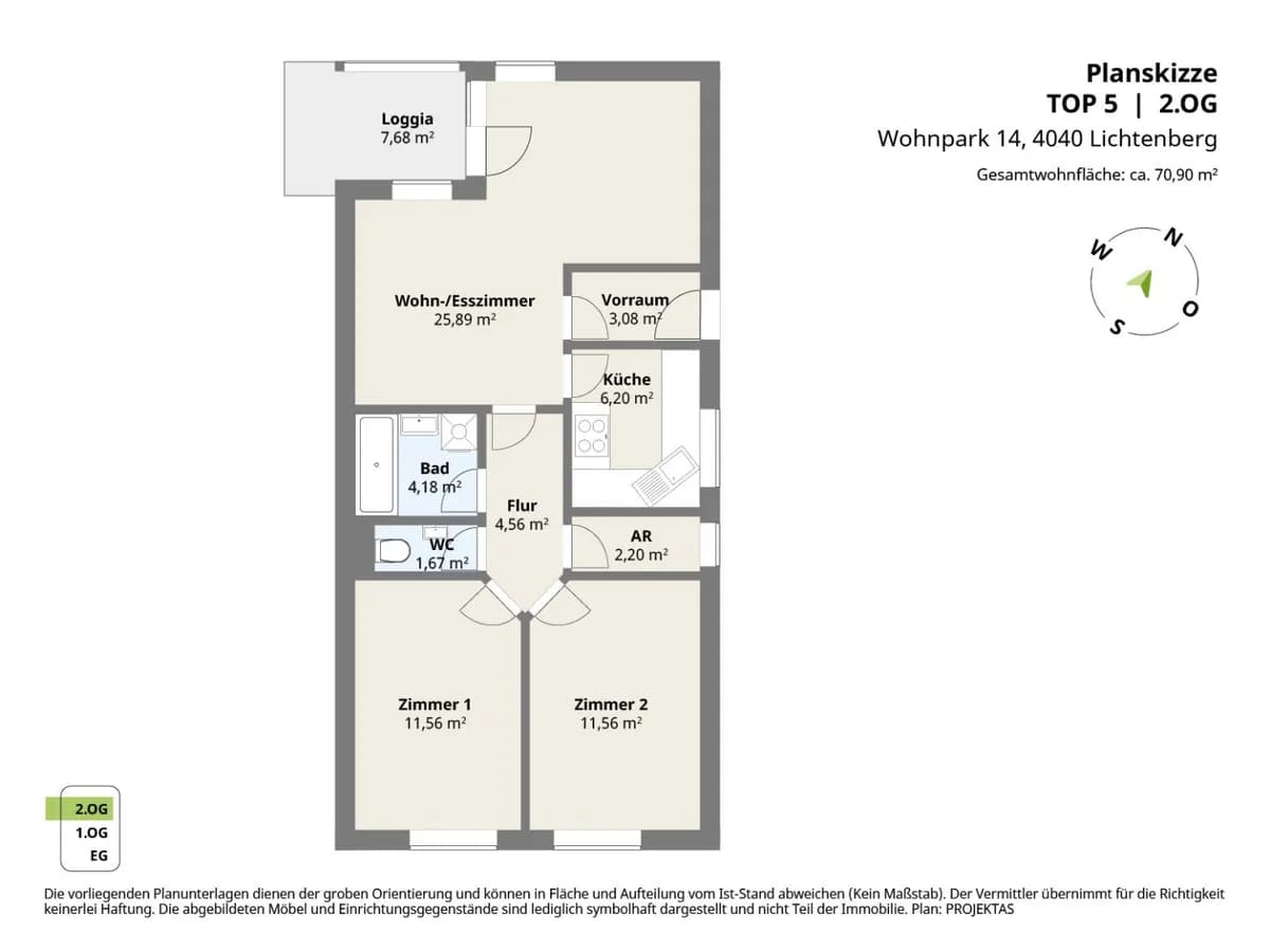 3-Zimmer-Wohnung kaufen in Linz – 70,9 m², € 229.000 – Bild 20 von 20