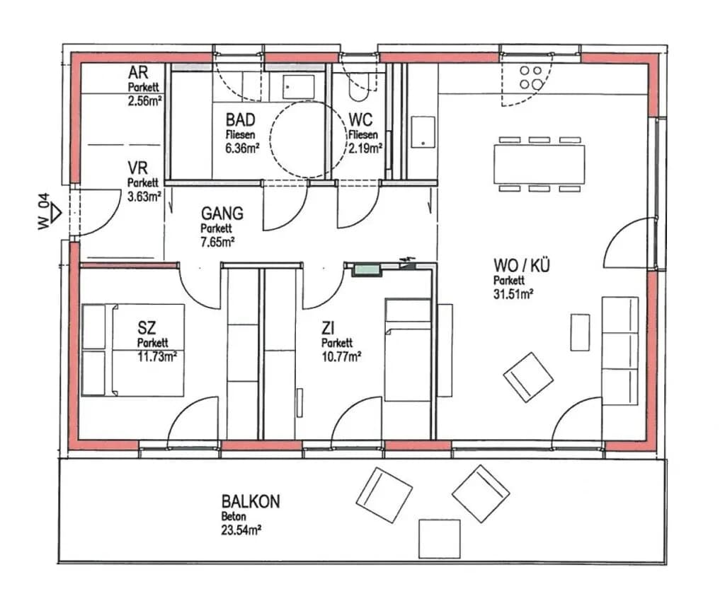 3-Zimmer-Wohnung mieten in Deutschlandsberg – 76,4 m², € 1.090 – Bild 10 von 10