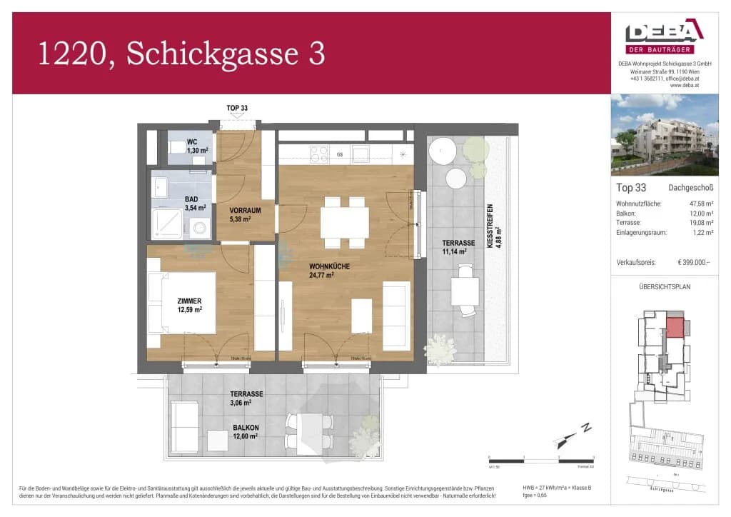 2-Zimmer-Wohnung kaufen in Wien – 47,58 m², € 399.000 – Bild 12 von 12