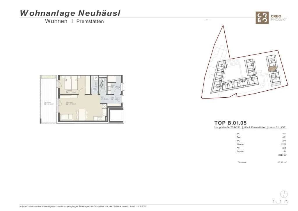 2-Zimmer-Wohnung kaufen in Graz-Umgebung – 47,94 m² – Bild 3 von 3