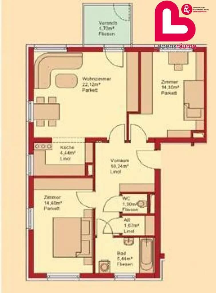 3-Zimmer-Wohnung mieten in Rohrbach – 78,61 m², € 800 – Bild 15 von 15