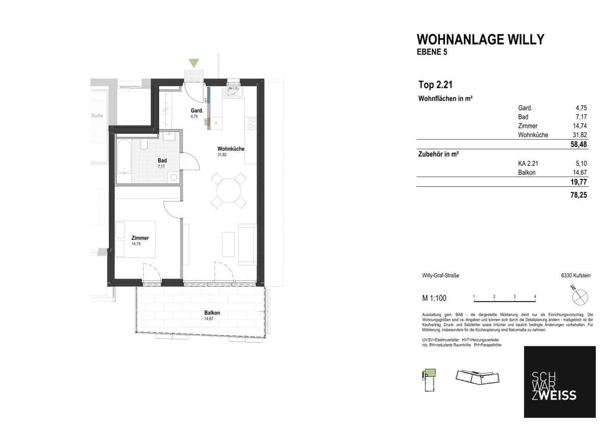 2-Zimmer-Wohnung kaufen in Kufstein – 58,48 m², € 479.000 – Bild 8 von 8