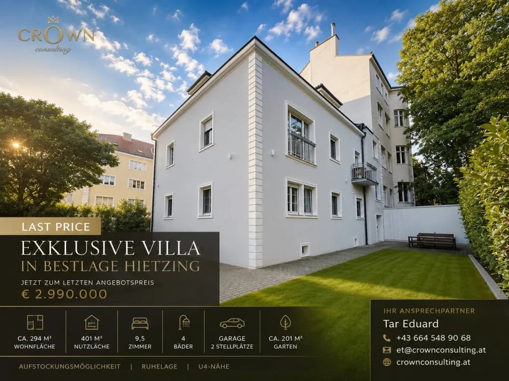9-Zimmer-Haus kaufen in Wien – 293,55 m², € 2.990.000