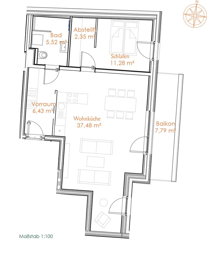 2-Zimmer-Wohnung mieten in Salzburg Stadt – 63,06 m², € 1.550 – Bild 4 von 11