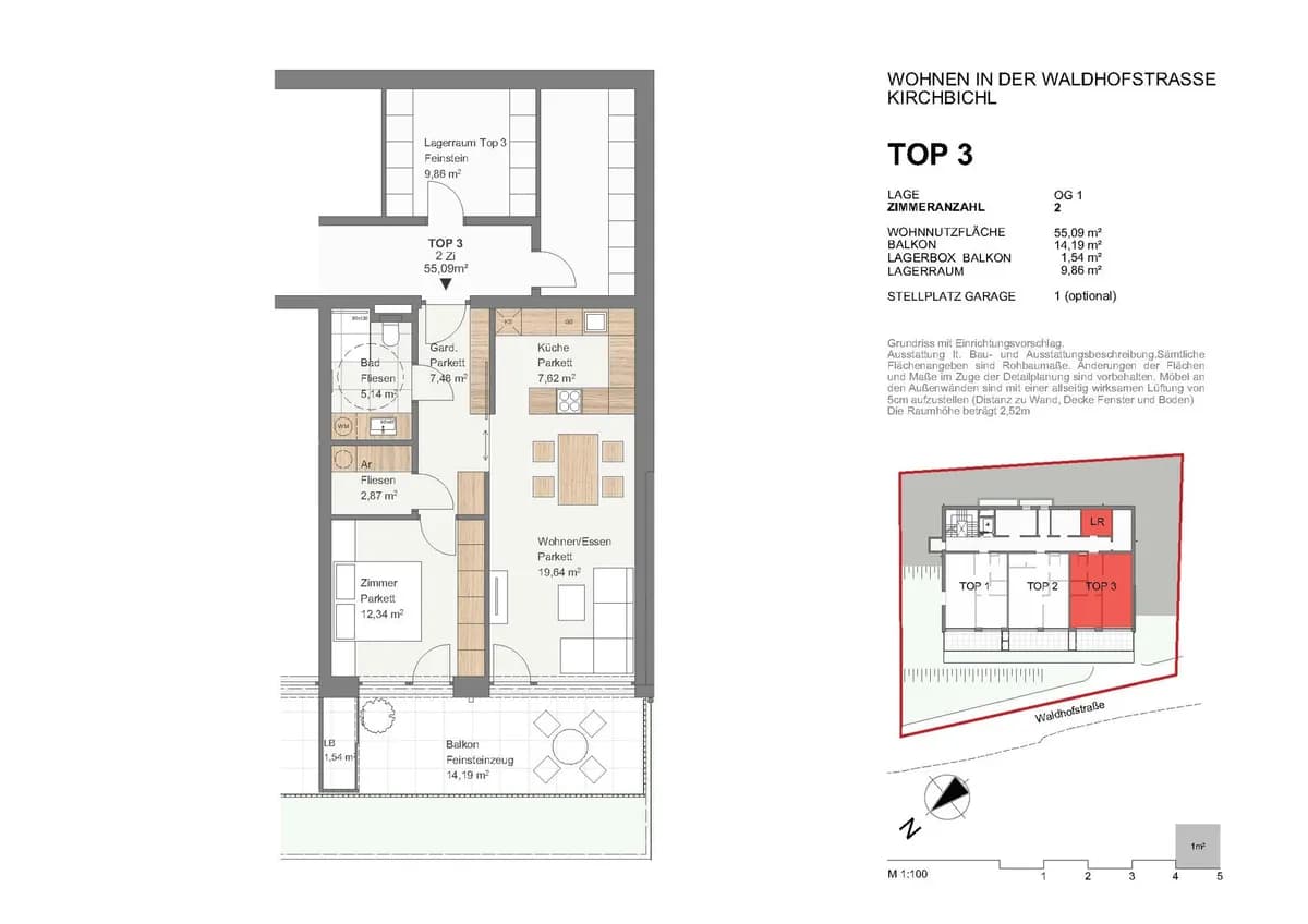 2-Zimmer-Wohnung kaufen in Kufstein – 55,09 m², € 374.000 – Bild 6 von 7