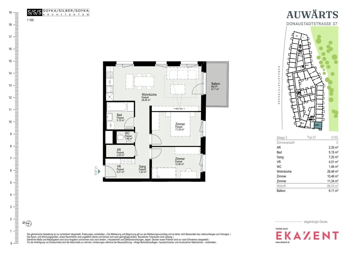 3-Zimmer-Wohnung mieten in Wien – 68,43 m², € 1.725 – Bild 8 von 8
