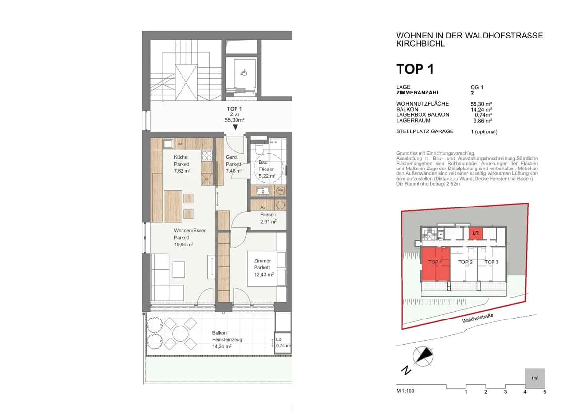 2-Zimmer-Wohnung kaufen in Kufstein – 55,3 m², € 376.000 – Bild 6 von 7