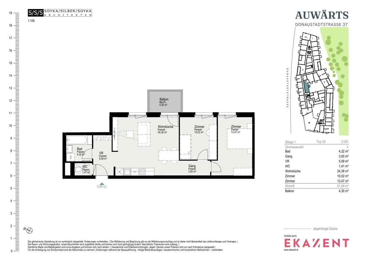 3-Zimmer-Wohnung mieten in Wien – 61,69 m², € 1.670 – Bild 8 von 8