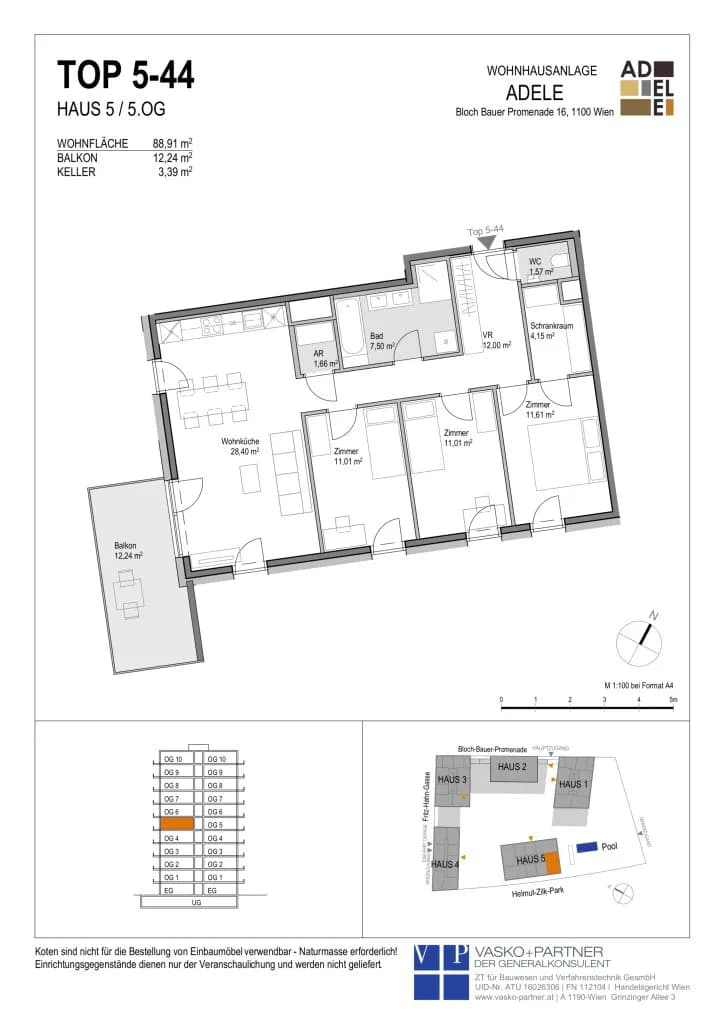 4-Zimmer-Wohnung mieten in Wien – 88,91 m², € 1.990 – Bild 18 von 19