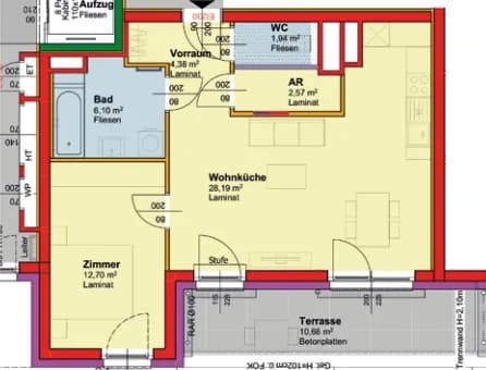 2-Zimmer-Wohnung mieten in Gänserndorf – 55,88 m², € 698 – Bild 2 von 2