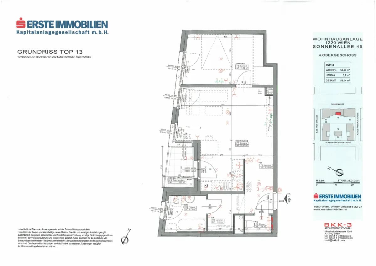 2-Zimmer-Wohnung mieten in Wien – 58,38 m², € 895 – Bild 2 von 3