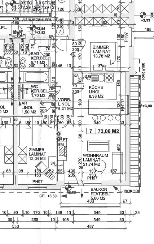 3-Zimmer-Wohnung mieten in Melk – 73,06 m², € 653 – Bild 2 von 9