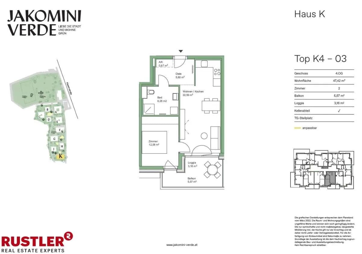2-Zimmer-Wohnung kaufen in Graz – 47,42 m², € 255.000 – Bild 6 von 10