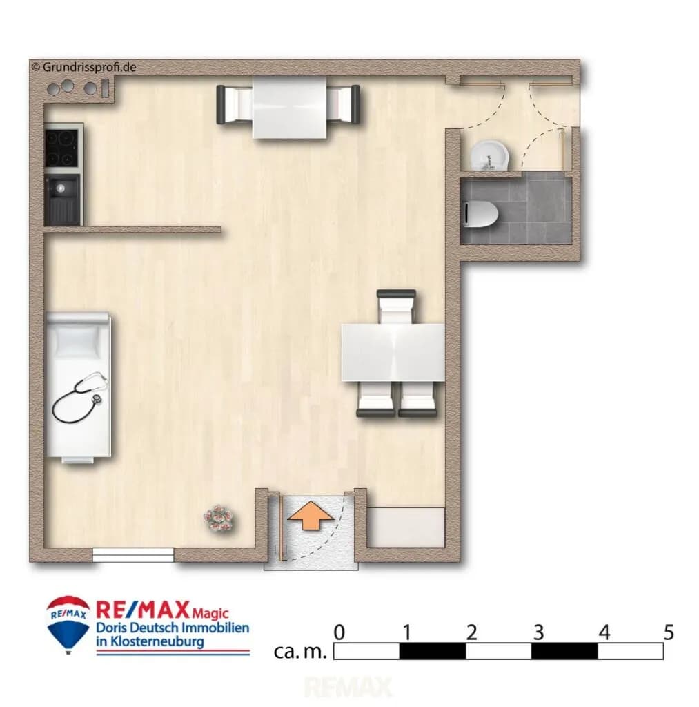 1-Zimmer-Gewerbeimmobilie mieten in Tulln – 46 m², € 691 – Bild 10 von 10