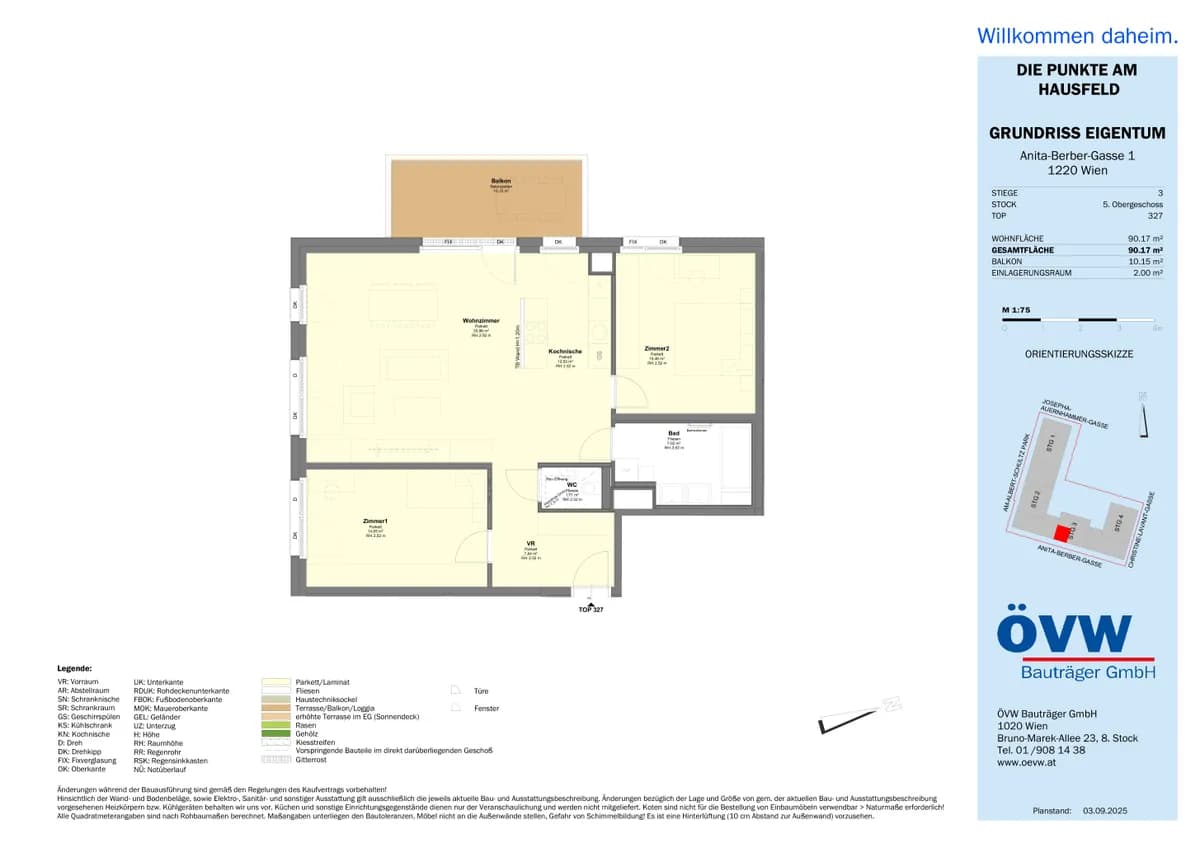 3-Zimmer-Wohnung kaufen in Wien – 90,17 m², € 507.100