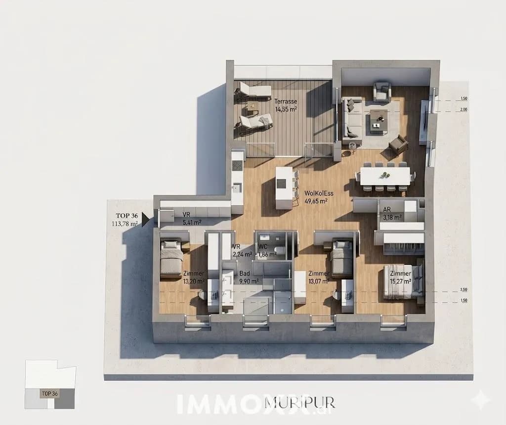 4-Zimmer-Wohnung kaufen in Graz – 113,78 m², € 845.231 – Bild 3 von 4