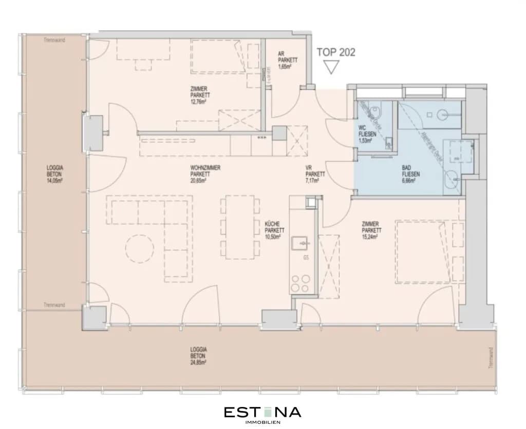 3-Zimmer-Wohnung mieten in Wien – 76,16 m², € 2.700 – Bild 26 von 26