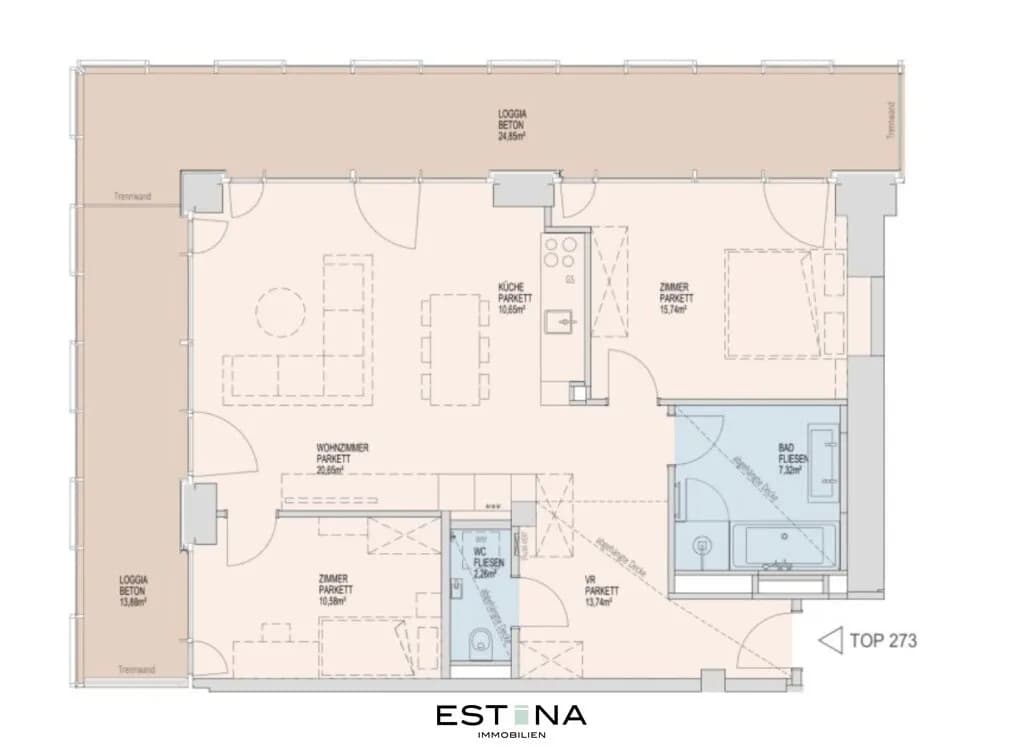 3-Zimmer-Wohnung mieten in Wien – 80,94 m², € 2.700 – Bild 26 von 26