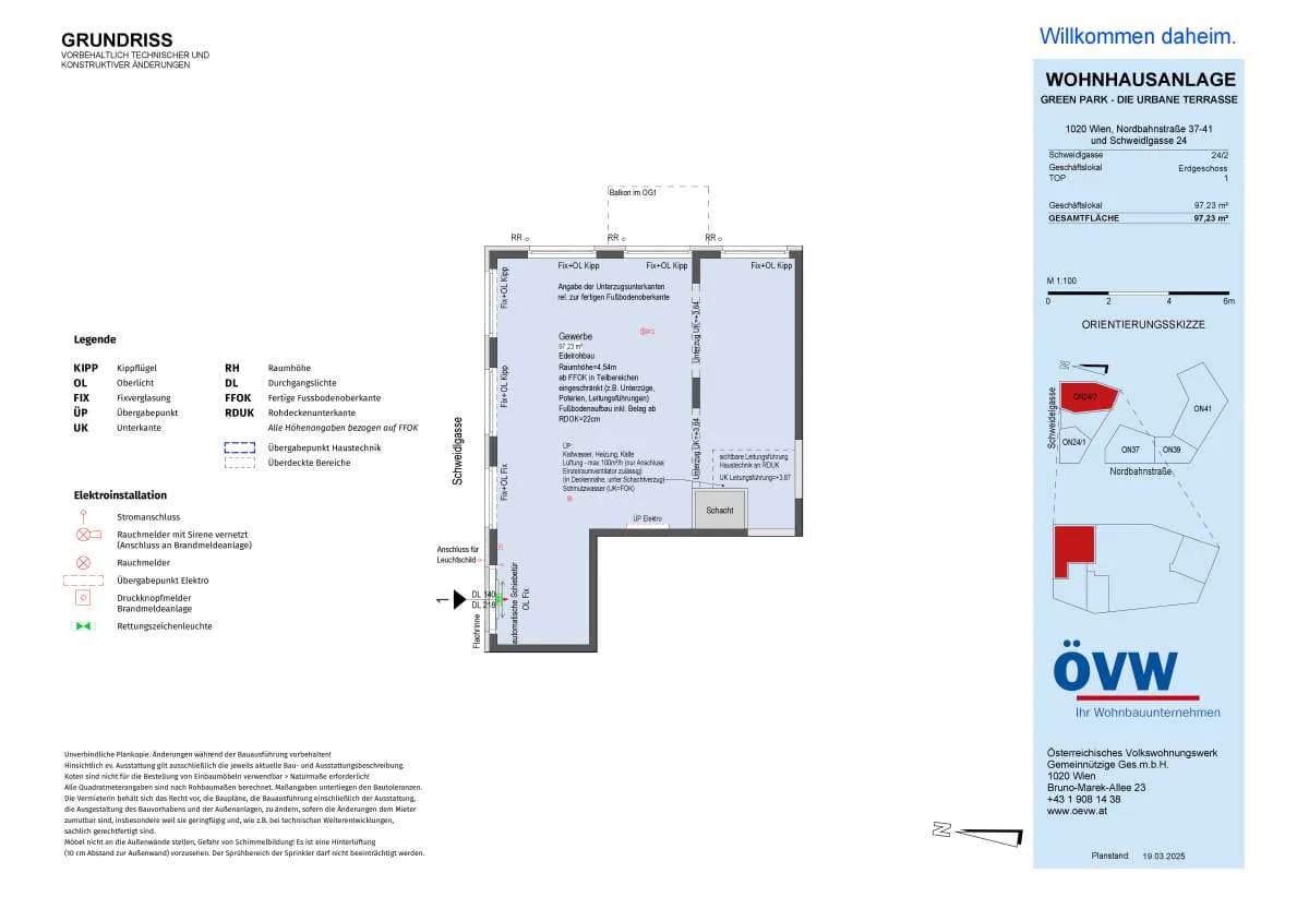 1-Zimmer-Gewerbeimmobilie mieten in Wien – 97 m², € 2.296