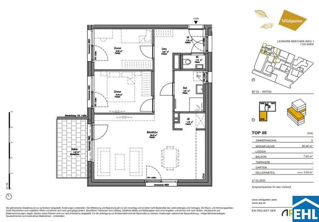 3-Zimmer-Wohnung mieten in Wien – 66,48 m², € 1.245 – Bild 14 von 14