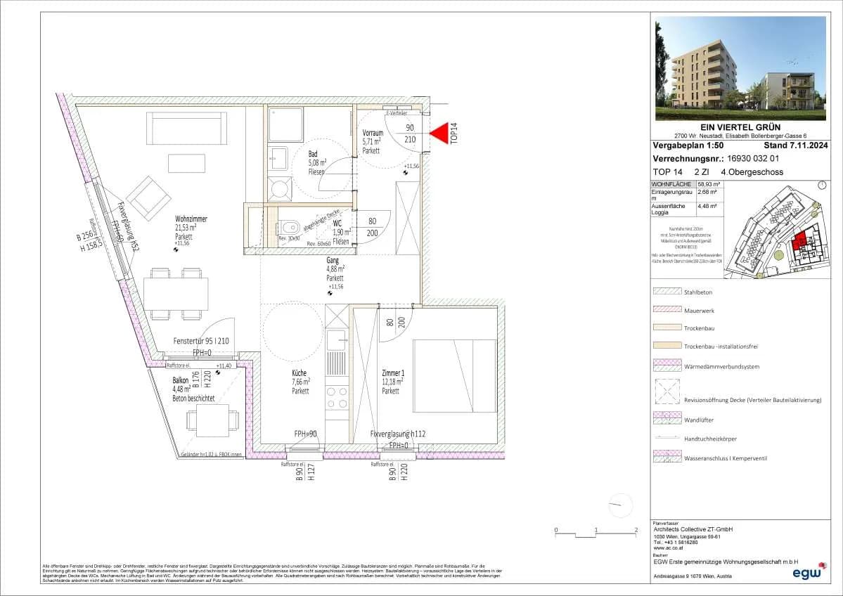 2-Zimmer-Wohnung mieten in Wiener Neustadt – 58,93 m², € 954 – Bild 24 von 24