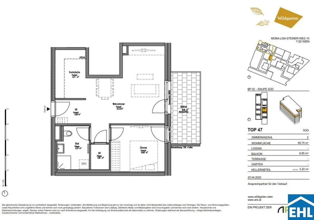 2-Zimmer-Wohnung mieten in Wien – 49,74 m², € 899 – Bild 14 von 14