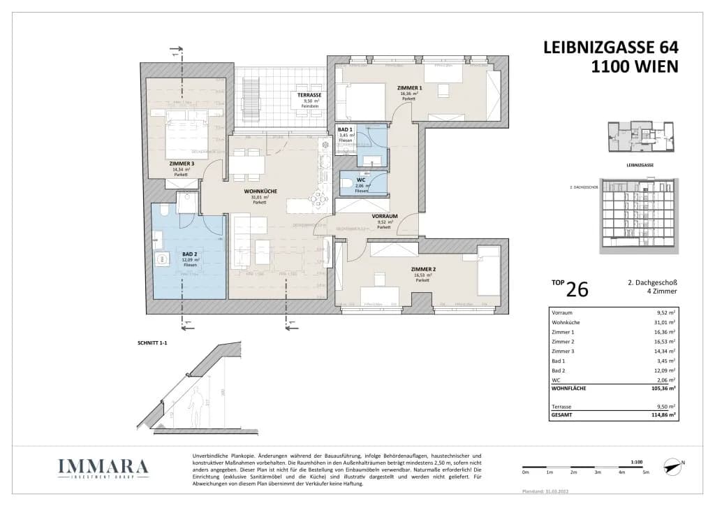 4-Zimmer-Wohnung mieten in Wien – 105,36 m², € 1.998 – Bild 18 von 21