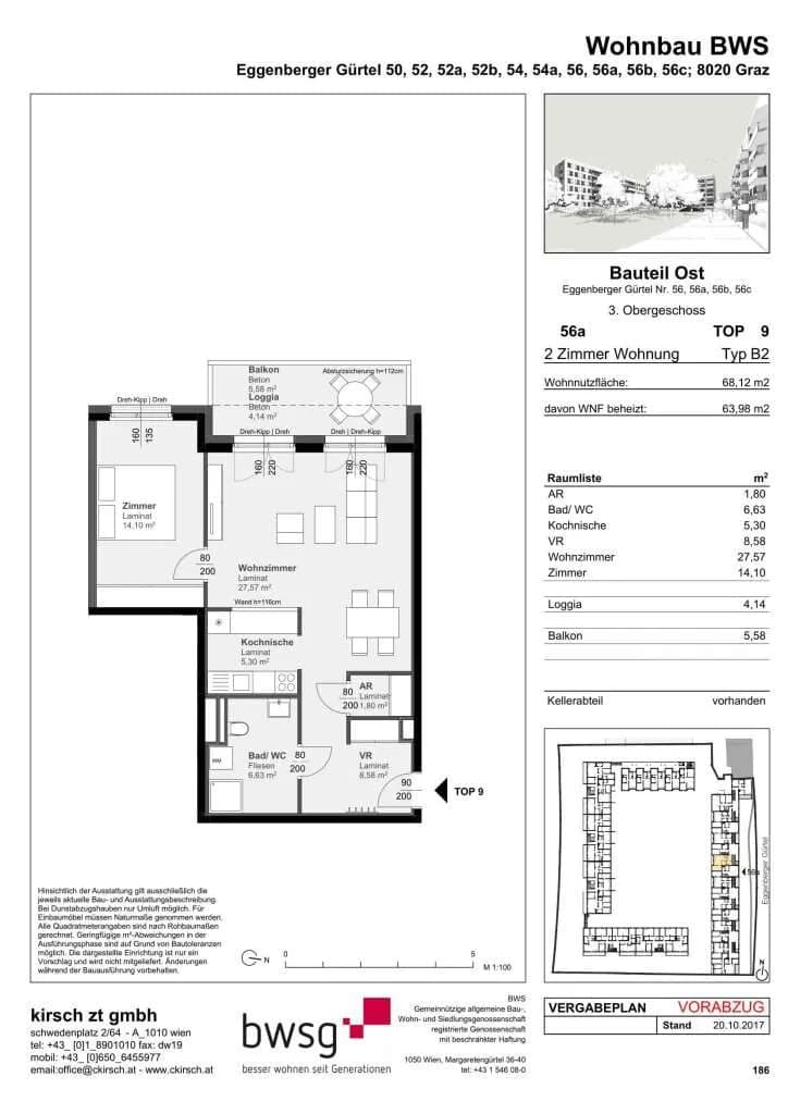 2-Zimmer-Wohnung mieten in Graz – 63,98 m², € 775 – Bild 4 von 4
